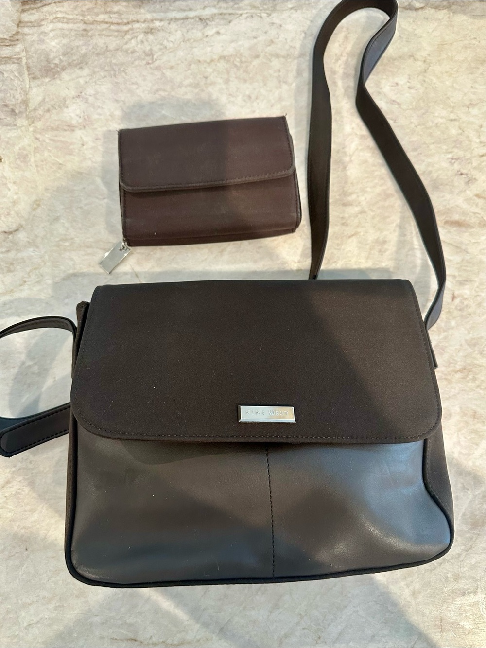 Nine West Dark Brown Women's Crossbody Shoulder Bag (w/ no brand name wallet)